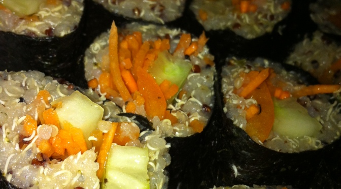 Quinoa Vegetable Sushi with Miso Soup