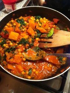 Pumpkin, Chickpea, Kale, and Spinach Curry