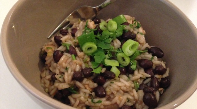 Delicious One Pot Rice and Beans with Chicken and Cilantro